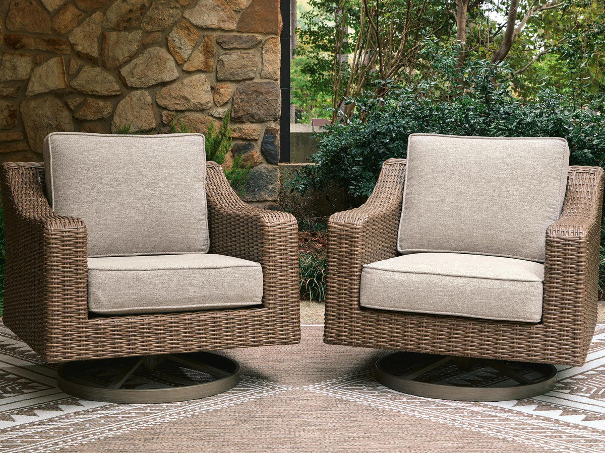 Laguna Heights - Swivel Lounge With Cushion - Beige - view 2