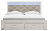 Altyra - White - King Upholstered Storage Bed by Signature Design by Ashley® | Bel Furniture