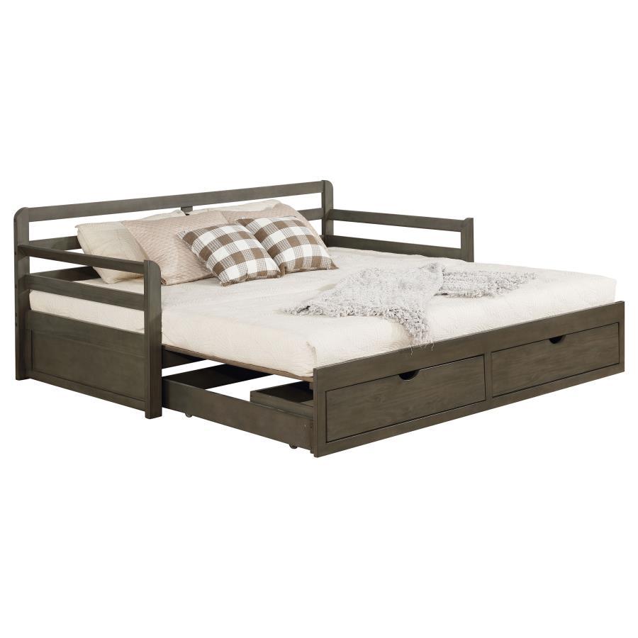 Sorrento - 2-Drawer Twin Long Daybed With Extension Trundle - Gray by CoasterEssence | Bel Furniture