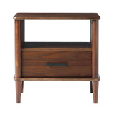 Transitional Solid Wood Spindle Nightstand by Walker Edison | Bel Furniture