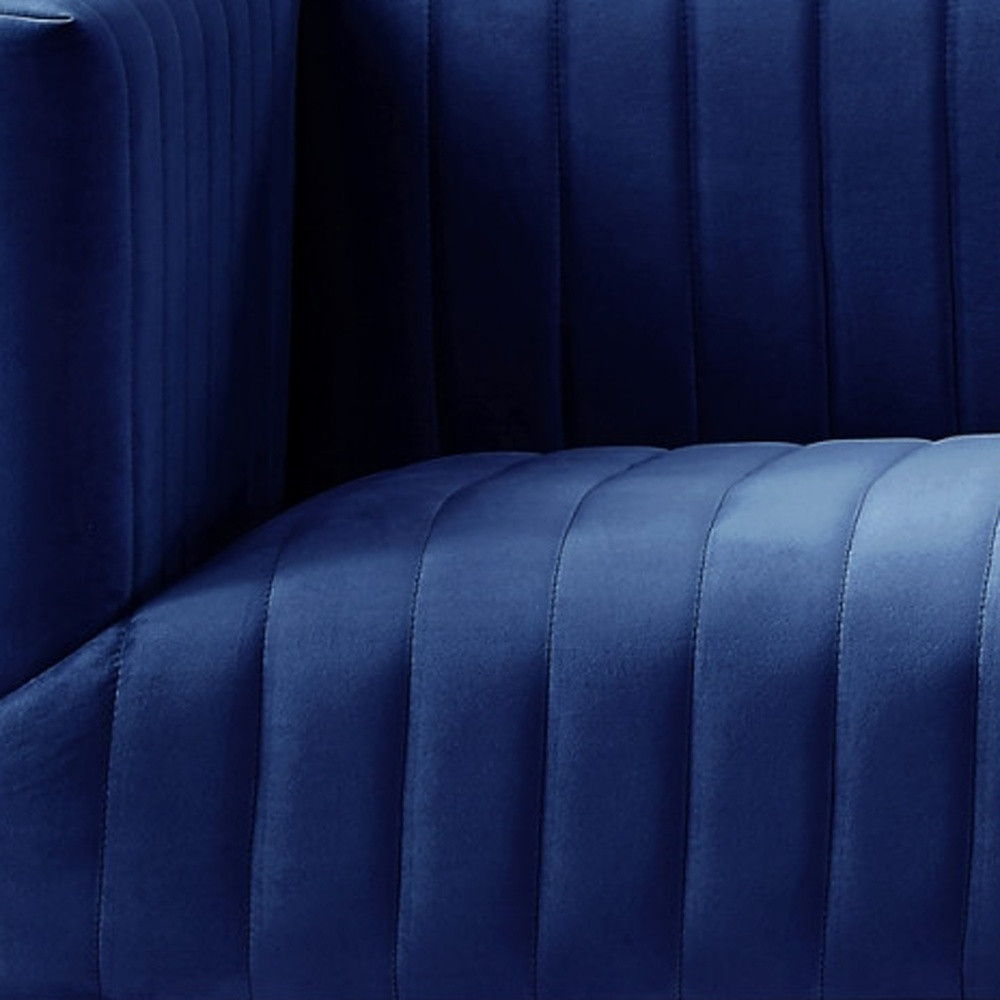 Sofa Velvet With Silver Legs - Navy Blue