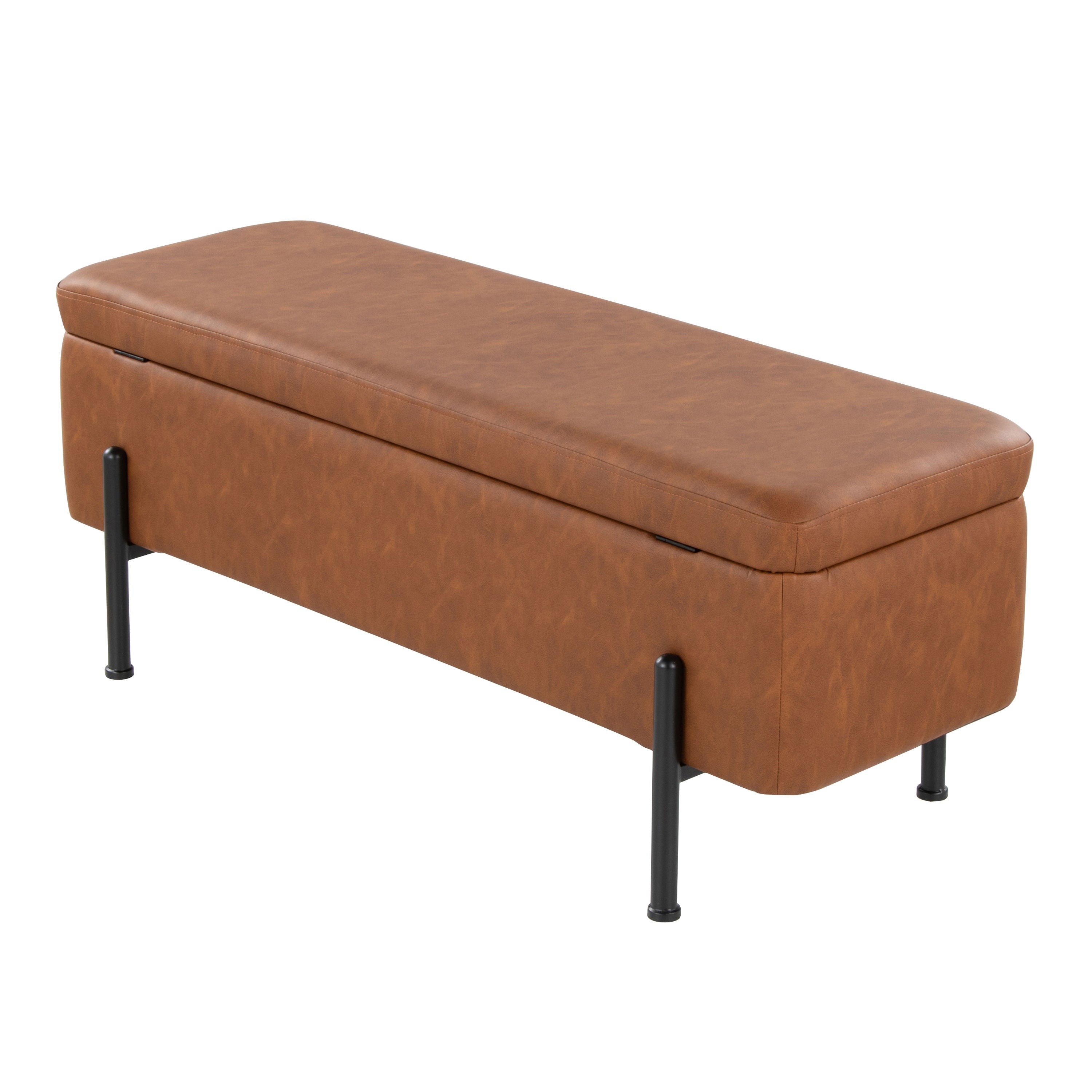 Daniella - Contemporary Storage Bench - Black / Camel