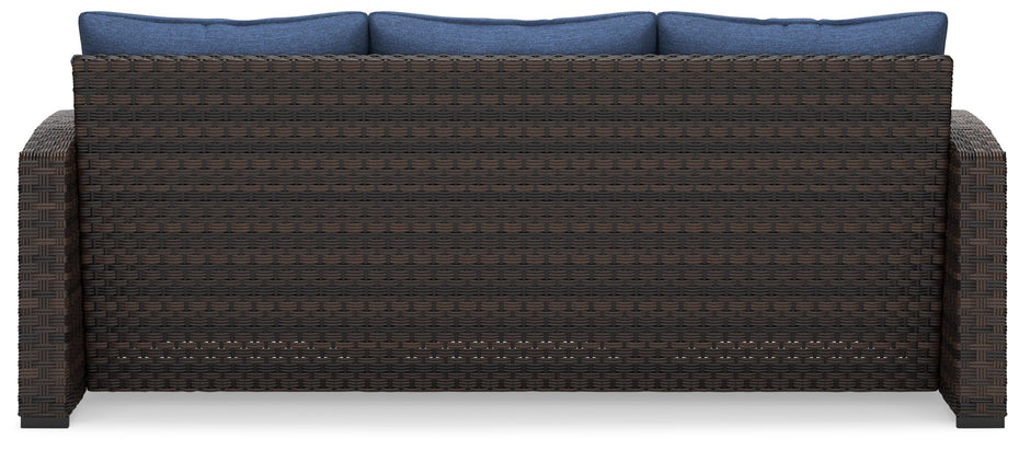 Windglow - Blue / Brown - Sofa With Cushion