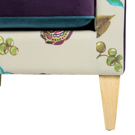 Mamba - Patchwork Accent Chair - Teal Blue Purple / Multicolored Floral - view 3