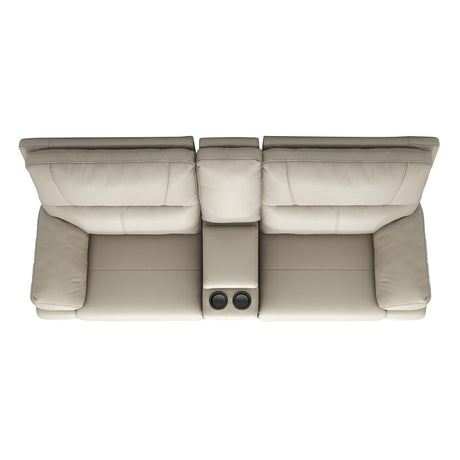 Malibu - Modern Power Motion 3 Piece Reclining Loveseat Sofa With Cup Holders - Cream Taupe Beige by Jennifer Taylor Home | Bel Furniture