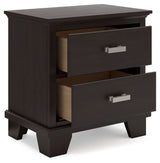 Covetown - Dark Brown - Two Drawer Night Stand by Signature Design by Ashley® | Bel Furniture