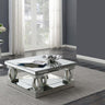Amalia - Mirrored Coffee Table Set Pearl Silver 2 Pc. Coffee Table, End Table by Coaster Fine Furniture | Bel Furniture