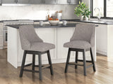 Neymorton - Upholstered Swivel Barstool (Set of 2) - Dark Grayish Brown - view 3