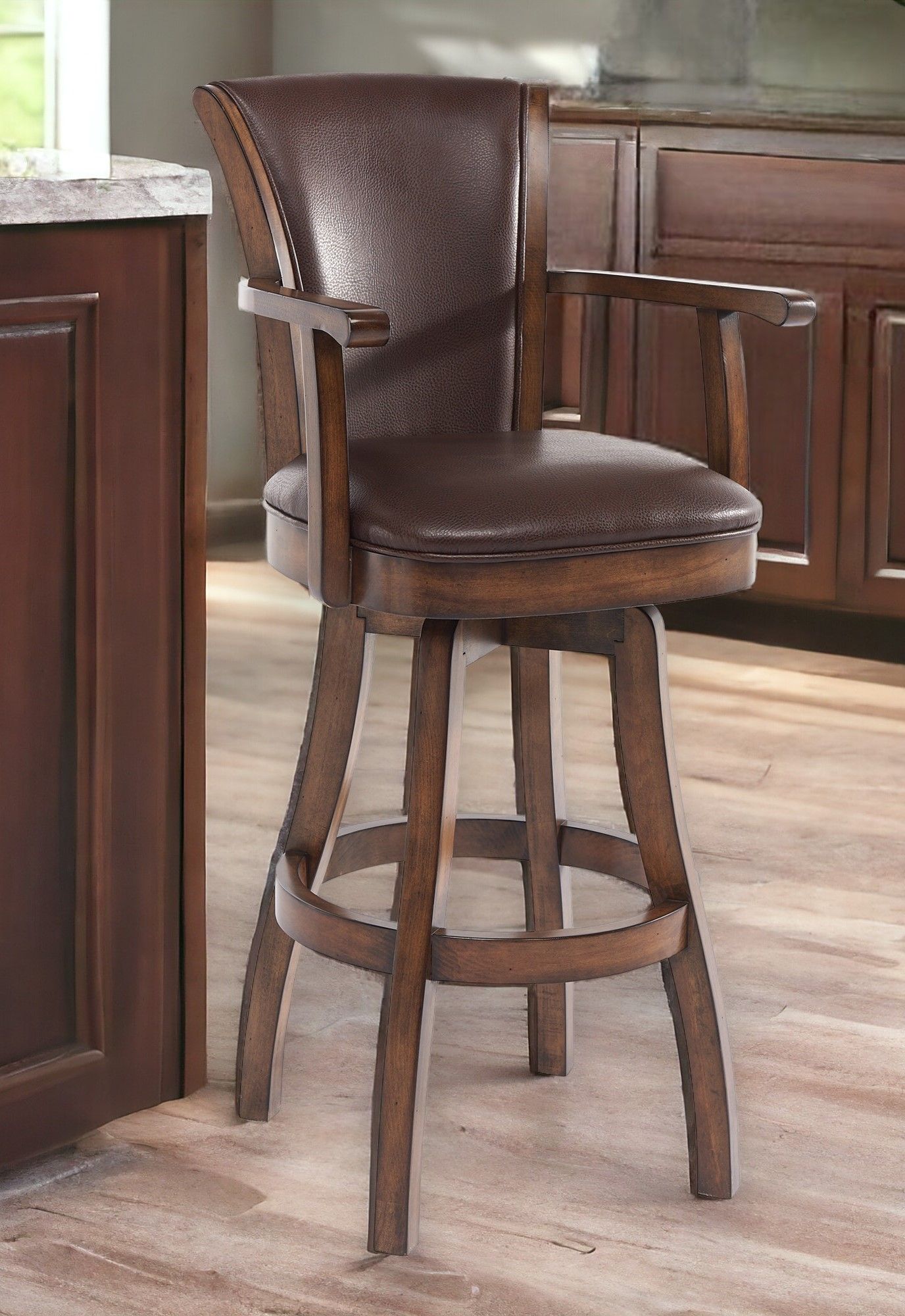 42" Swivel Counter Height Bar Chair - Chestnut