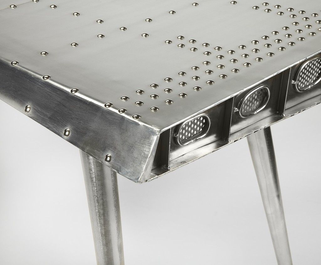 Metal Writing Desk - Silver