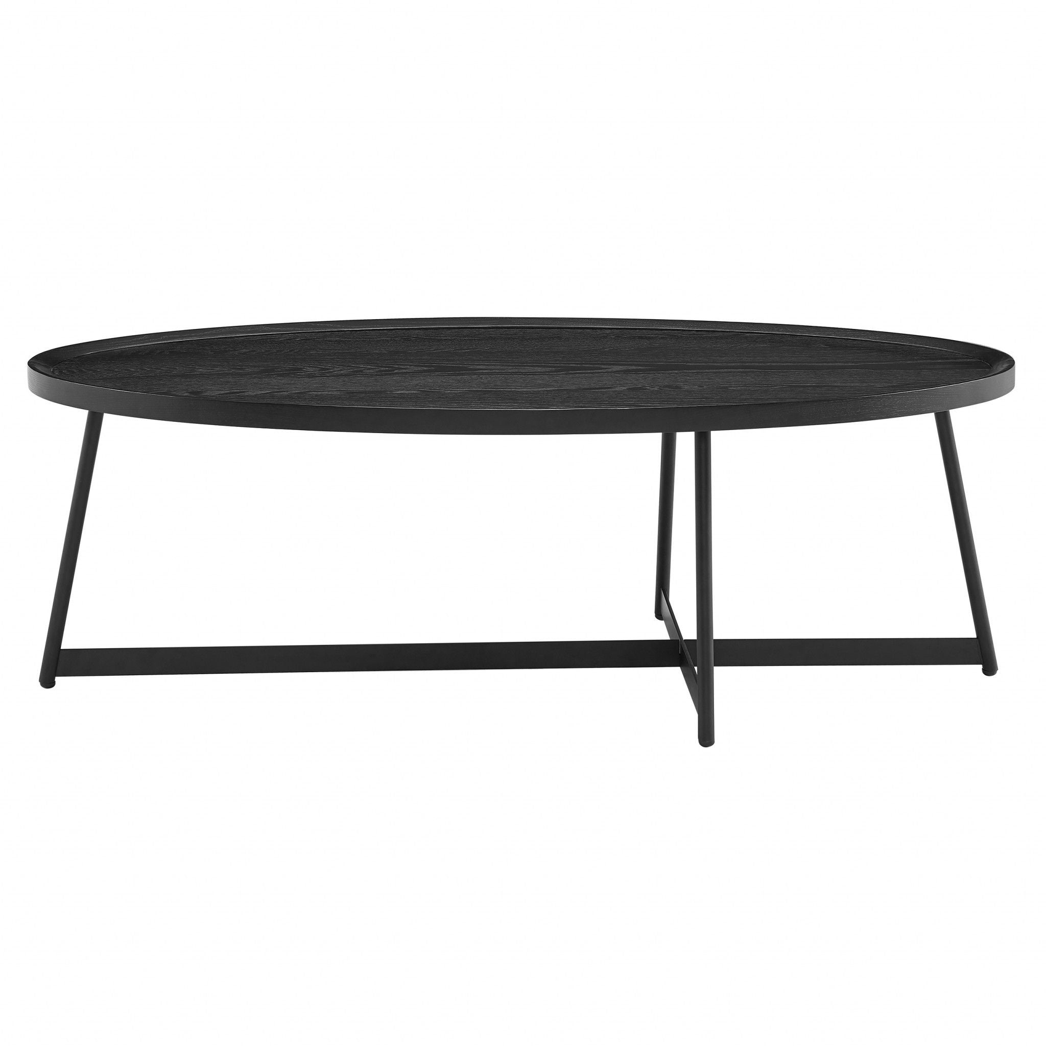 Metal Oval Coffee Table - Black