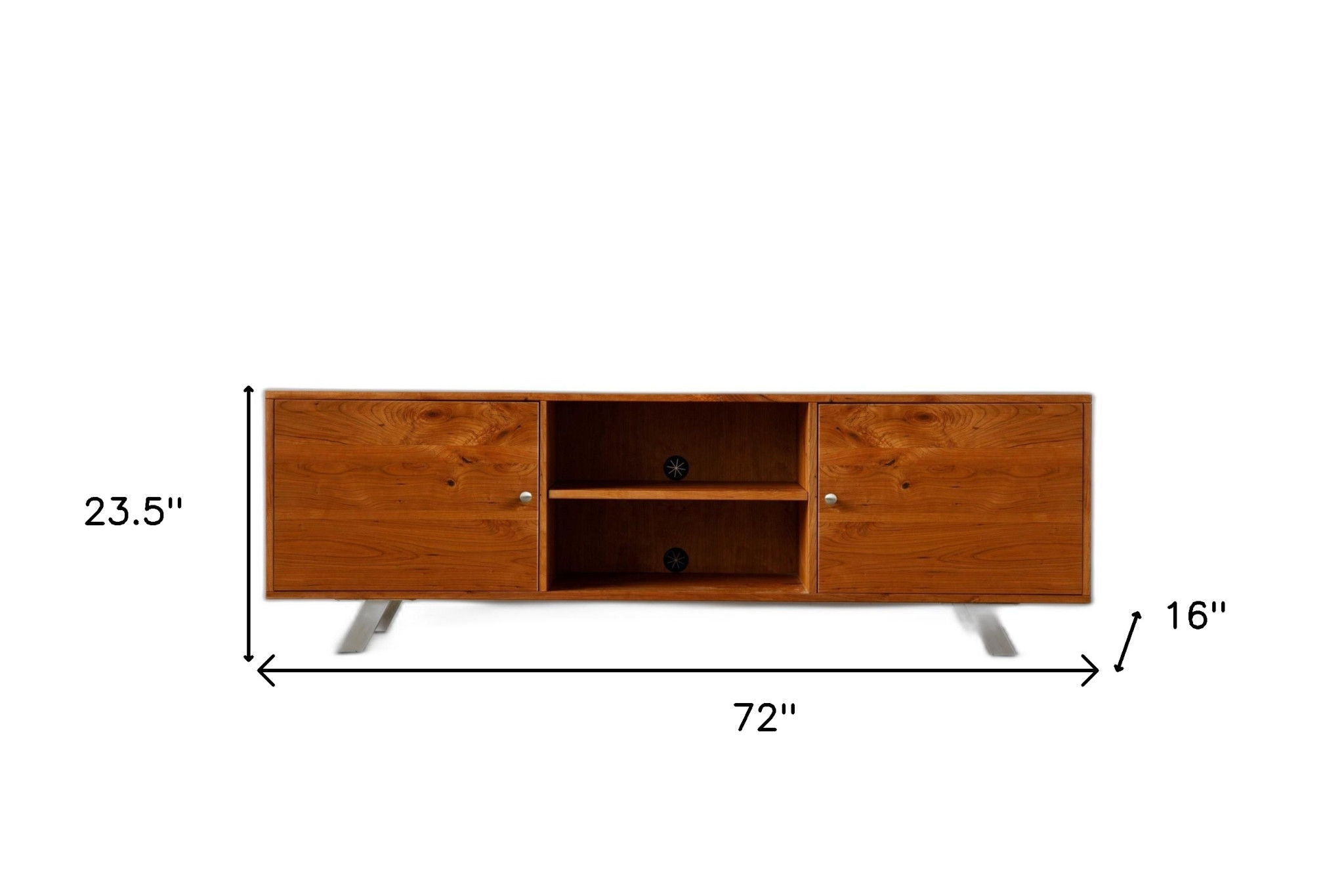 Wood Cabinet, Enclosed Storage TV Stand - Brown