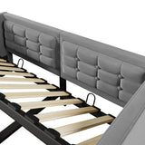 Upholstered Hydraulic Storage Daybed With USB & Type C Charging