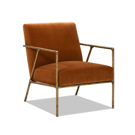 Aerin - Hammered Brass Upholstered Accent Arm Chair - view 6