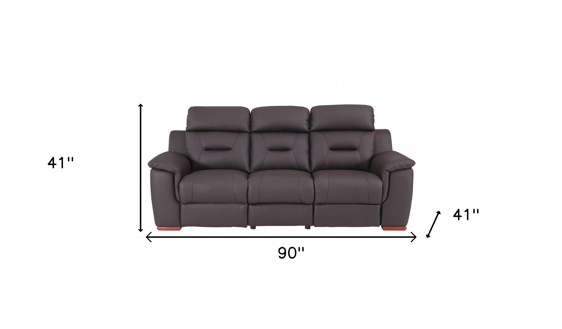 Faux Leather Sofa - Brown