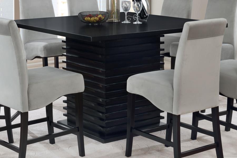 Stanton - Square Counter Height Dining Table - Black by CoasterEssence | Bel Furniture