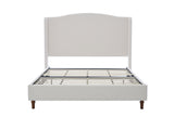 Hannah - Upholstered Wingback Bed Size / Tall Headboard Upholstered King Bed / Premium Textured Look / Minimalist Designs / No Box Spring Needed