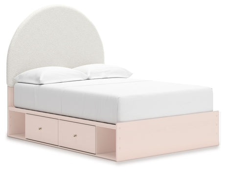Wistenpine - Upholstered Panel Bed With Storage Pink Full Under Bed Storage by Signature Design by Ashley® | Bel Furniture