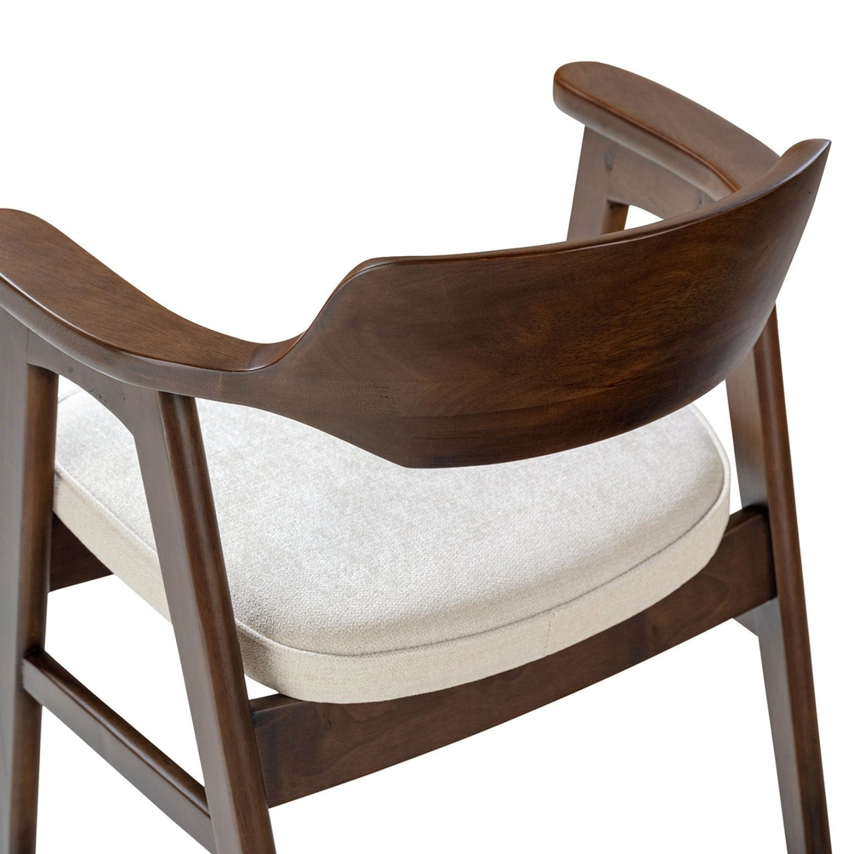 Hayes - Curved Dining Arm Chair - Light Beige