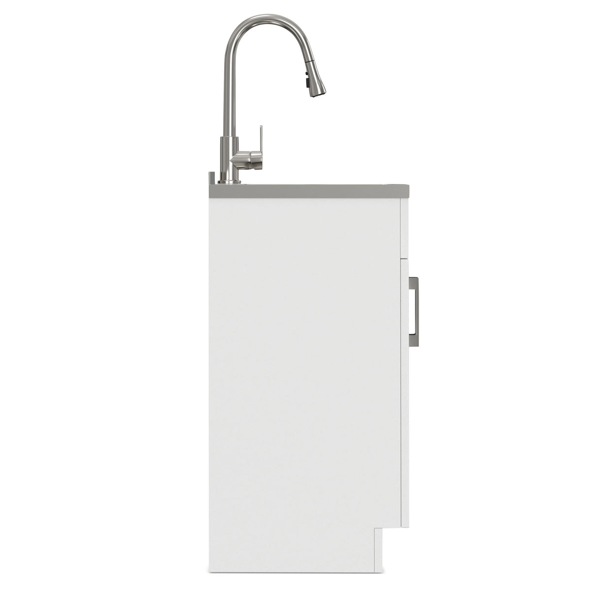 Modern Shaker All-In-One Laundry Utility Sink And Cabinet With Pull-Out Faucet