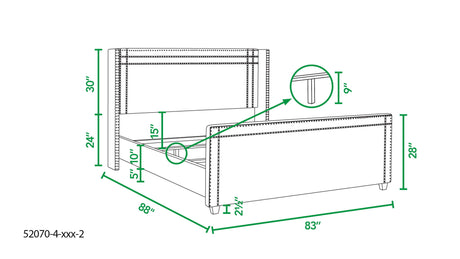 Elle - Wingback Upholstered King Bed - Silver Gray by Jennifer Taylor Home | Bel Furniture