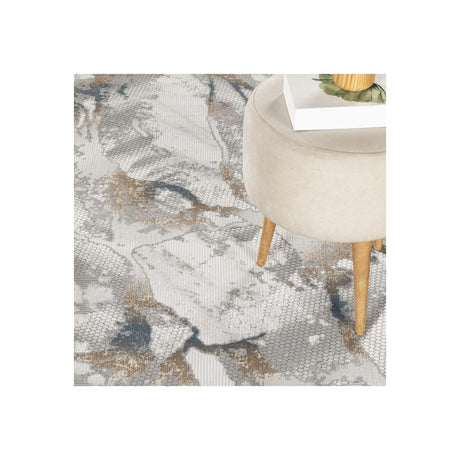 Geometrix - 5'3" X 7'3" Area Rug & Geometric 3D Effect - Ivory / Gray - view 3