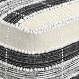 Barley - Square Pouf - White / Beige / Black by Simpli-Home | Bel Furniture