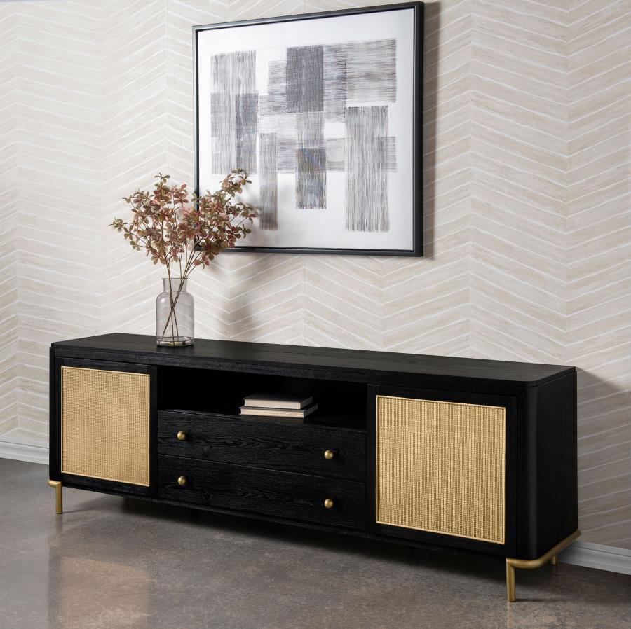 Arini - Rattan Cane 2-Door TV Stand Media Console by Coaster Fine Furniture | Bel Furniture