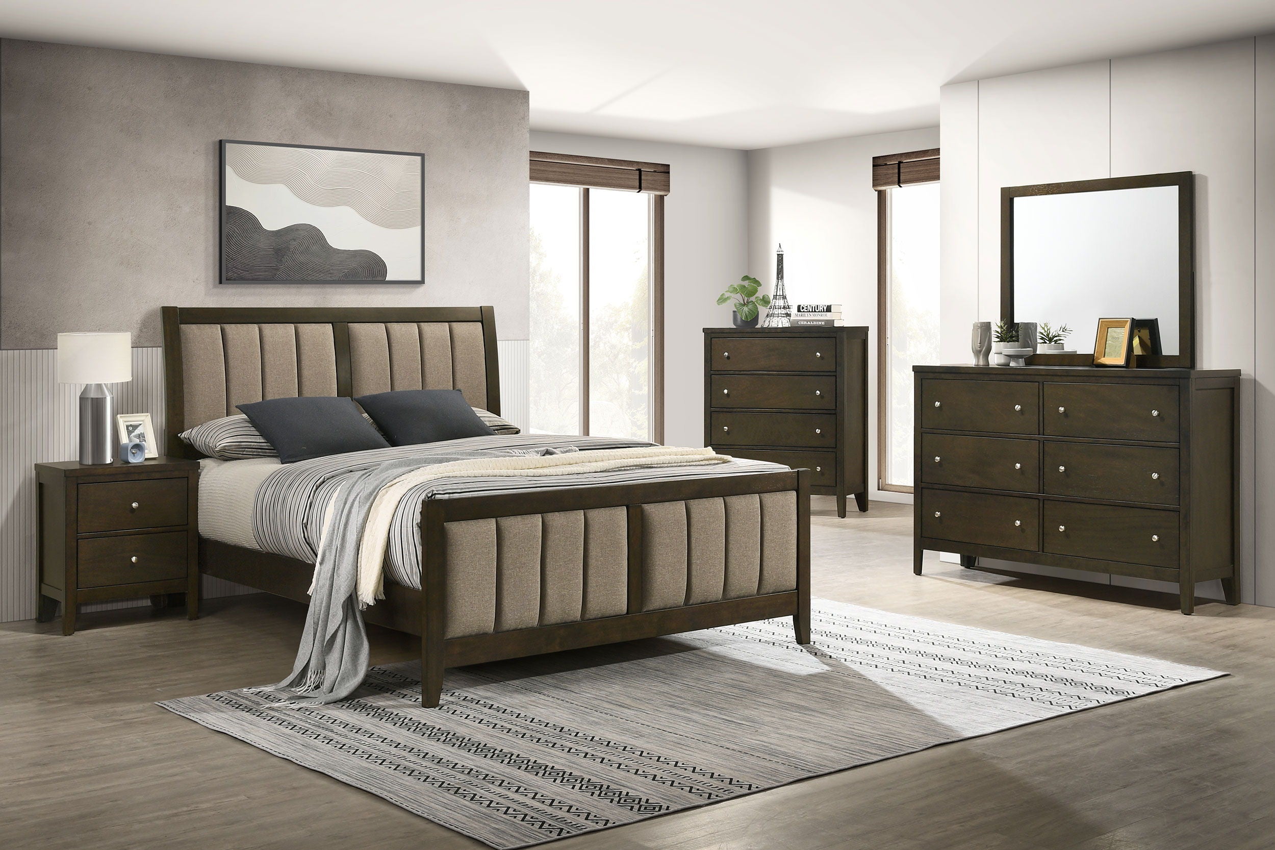 Wilkes - 6-Drawer Dresser And Mirror - Dark Cocoa