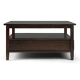 Warm Shaker - Square Coffee Table - Tobacco Brown by Simpli-Home | Bel Furniture