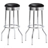 Retro - Upholstered Metal Swivel Bar Stool (Set of 2) Black by CoasterEveryday | Bel Furniture