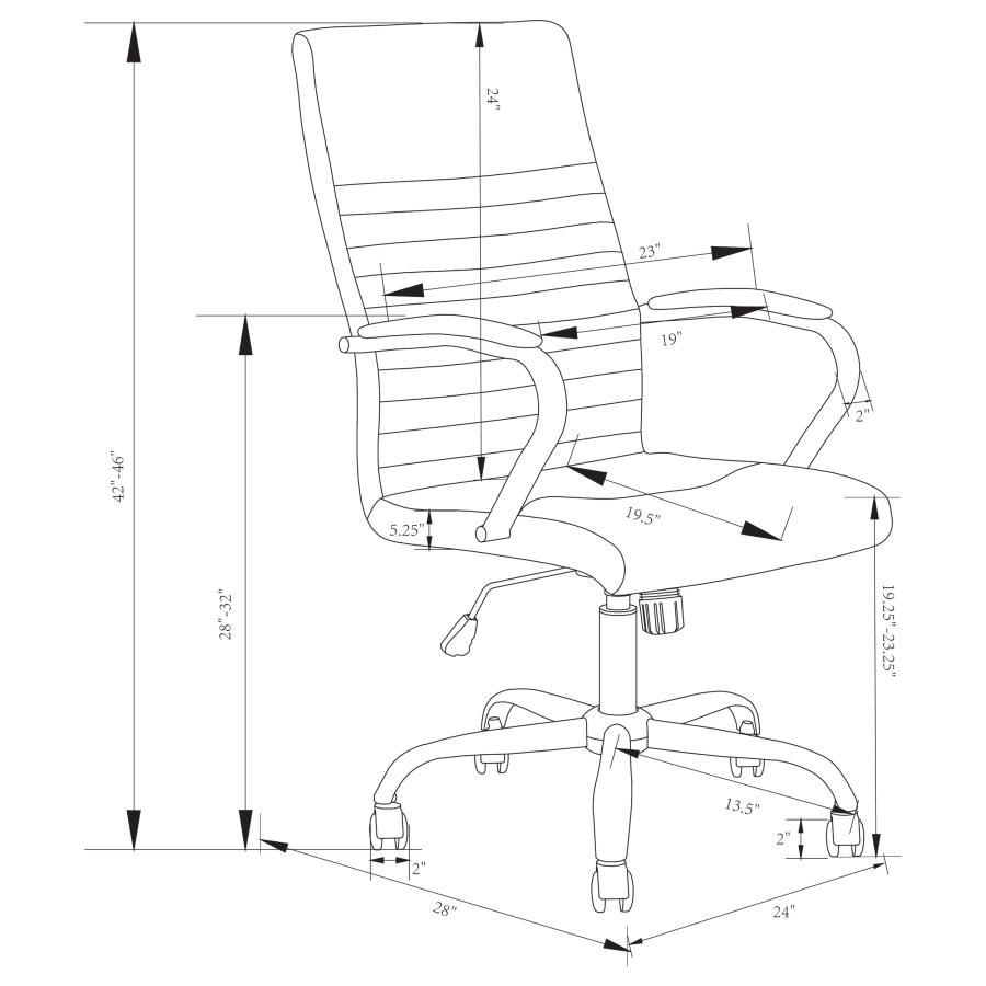 Abisko - Upholstered Adjustable Home Office Desk Chair - Gray