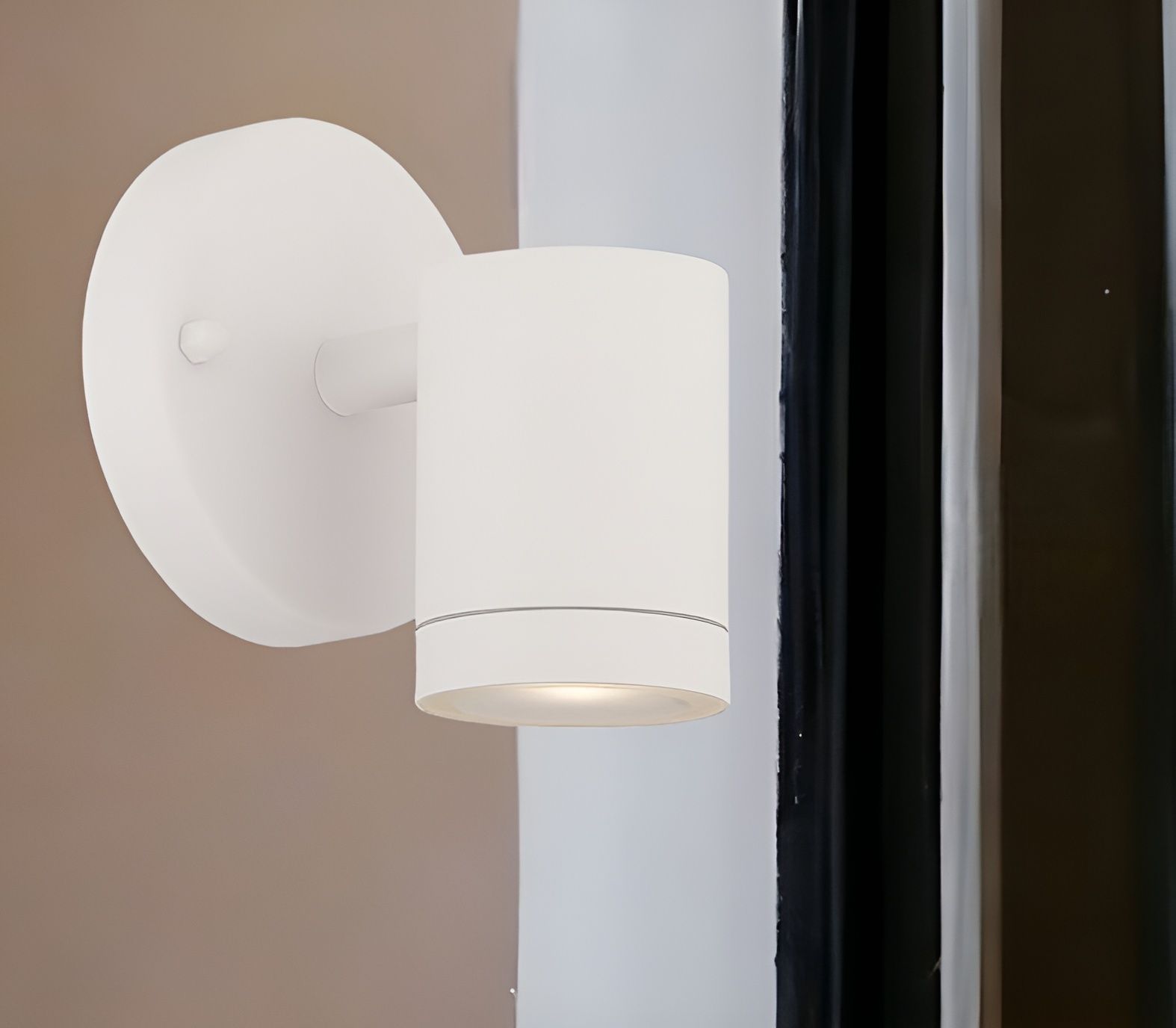 Led One Light Outdoor Can Shape Wall Sconce - White