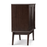 Draper - Mid Century Low Storage Cabinet - Medium Auburn Brown by Simpli-Home | Bel Furniture