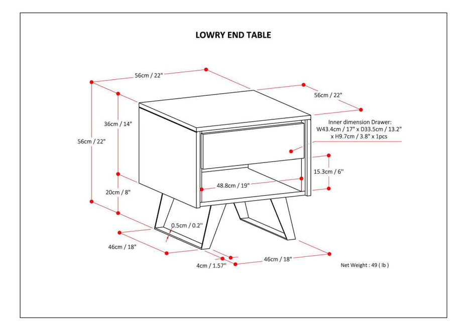 Lowry - End Table - Natural