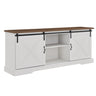 Farmhouse Sliding X Barn Door TV Stand White 28"W x 70"D x 15.5"H by Walker Edison | Bel Furniture
