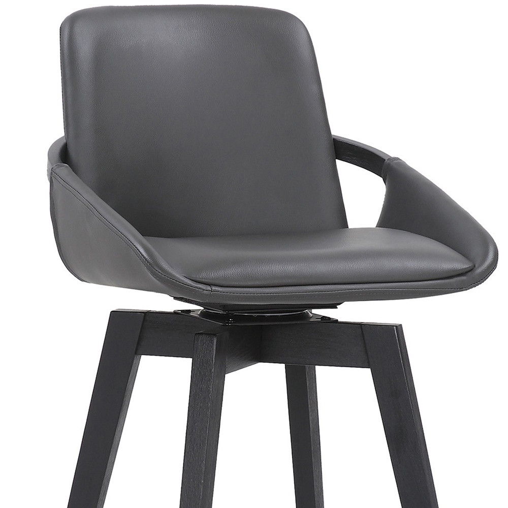 42" Swivel, Bar Height Bar Chair - Gray / Black