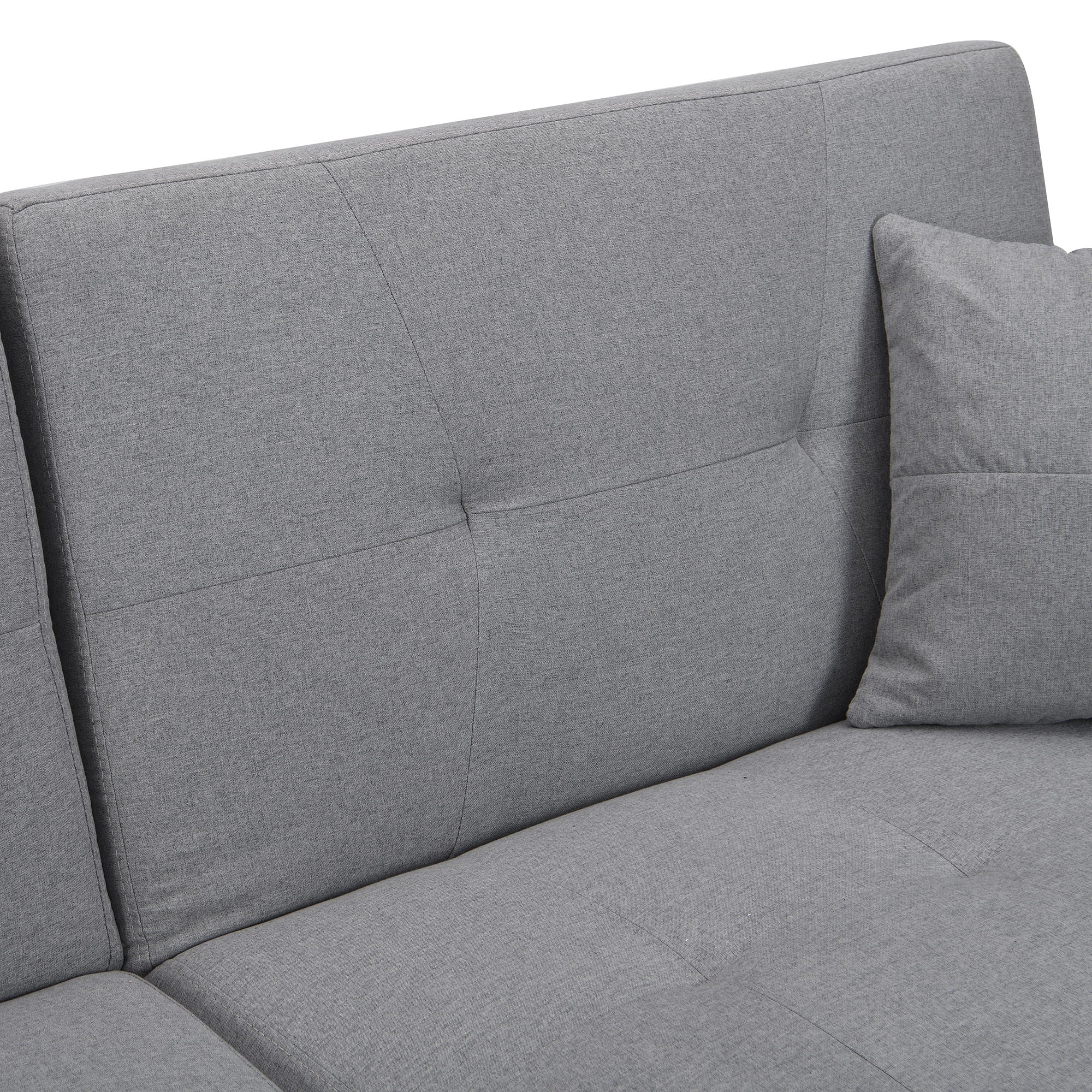 Folding Ottoman Sofa Bed With Stereo - Gray Fabric