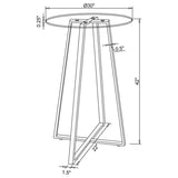 Zanella - Round Glass Top Bistro Bar Table - Chrome by CoasterEveryday | Bel Furniture