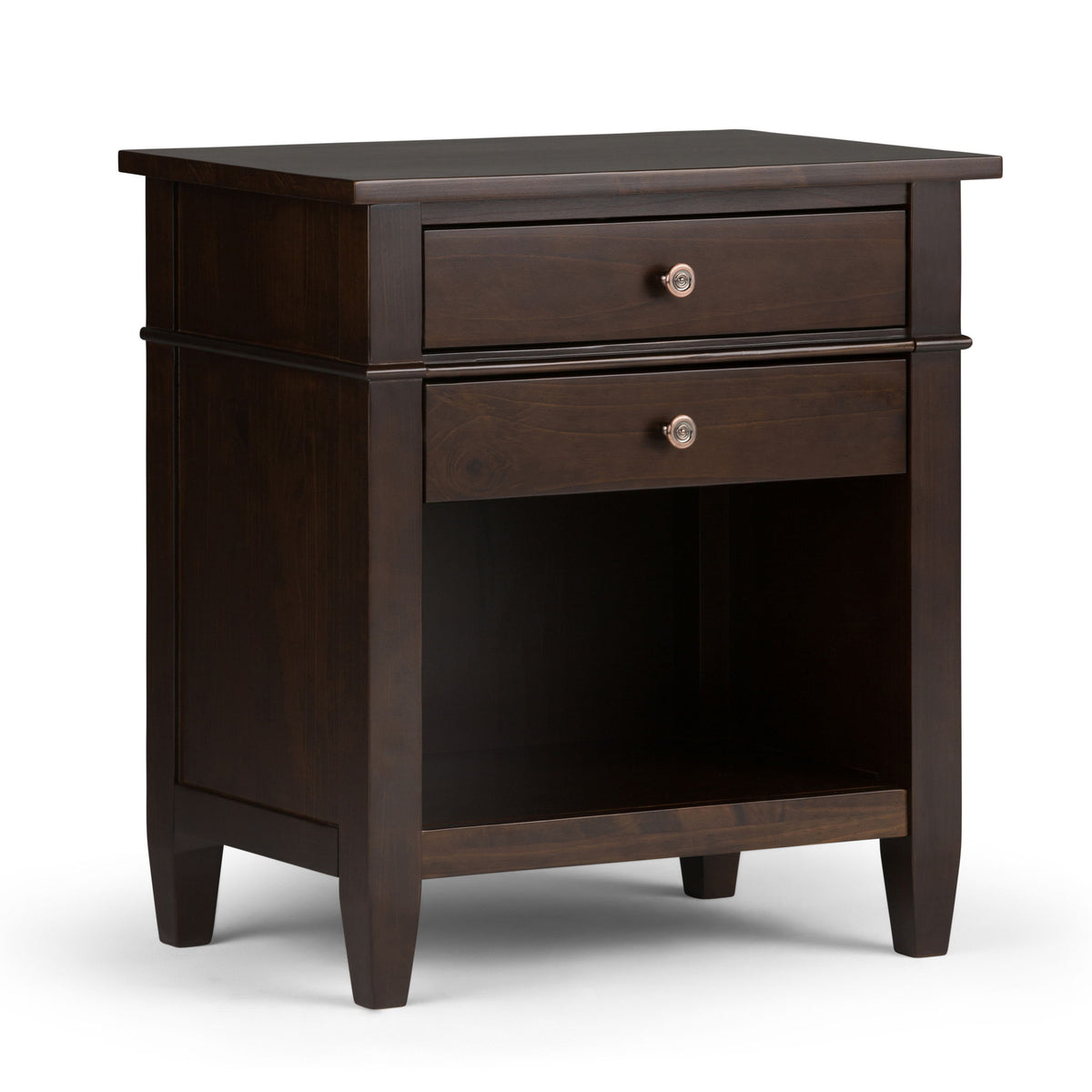 Carlton - Bedside Table, Handcrafted Dark Brown by Simpli-Home | Bel Furniture