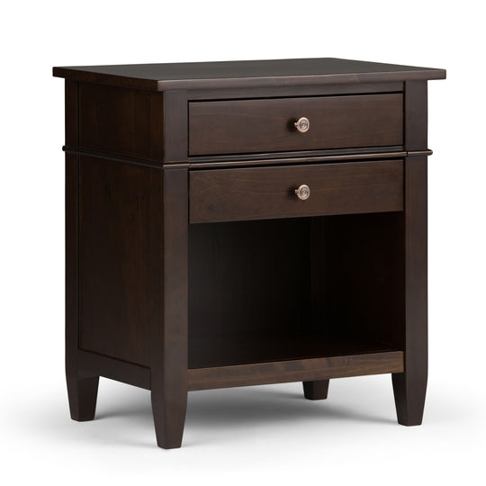 Carlton - Bedside Table, Handcrafted Dark Brown by Simpli-Home | Bel Furniture