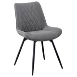 Diggs - Upholstered Swivel Dining Side Chair (Set of 2) - Gray by CoasterEssence | Bel Furniture