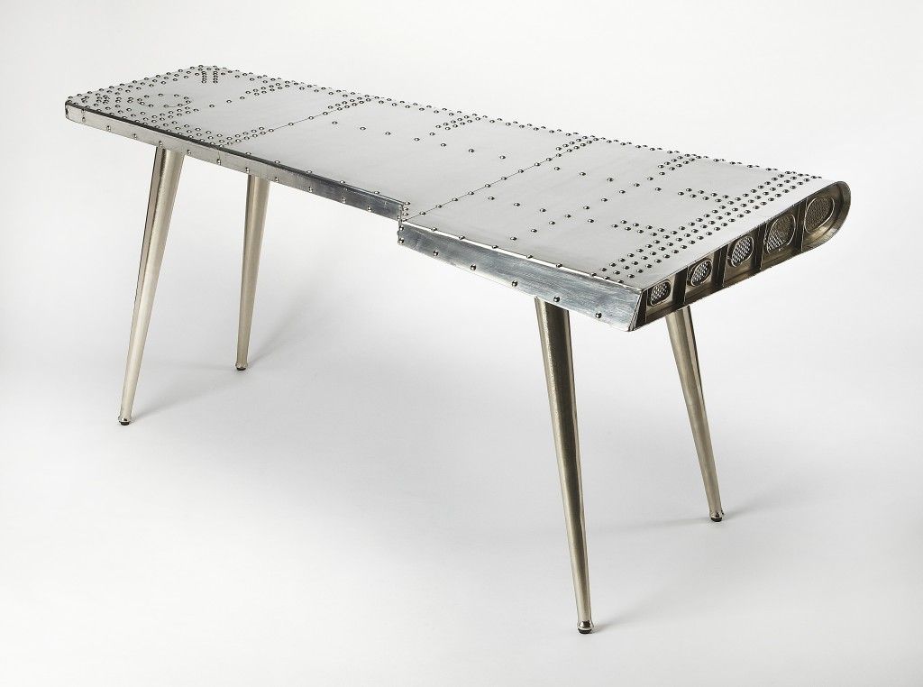 Metal Writing Desk - Silver