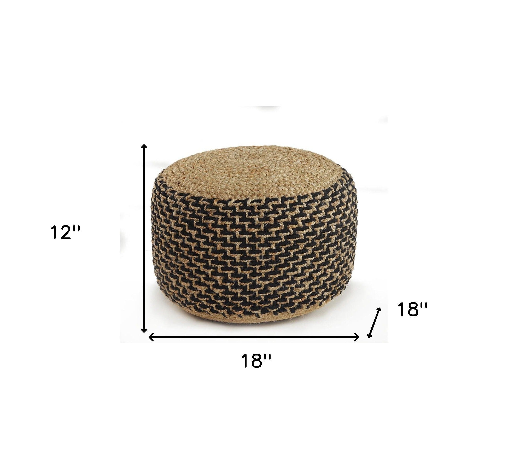 Jute Ottoman - Tan