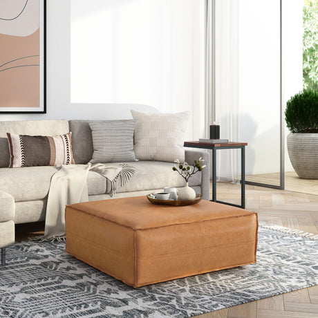 Brody - Large Square, Coffee Table Pouf by Simpli-Home | Bel Furniture