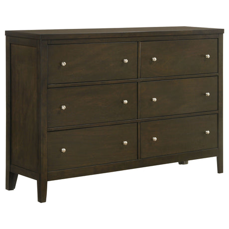 Wilkes - 6-Drawer Dresser Dark Brown Dressers by Coaster Fine Furniture | Bel Furniture
