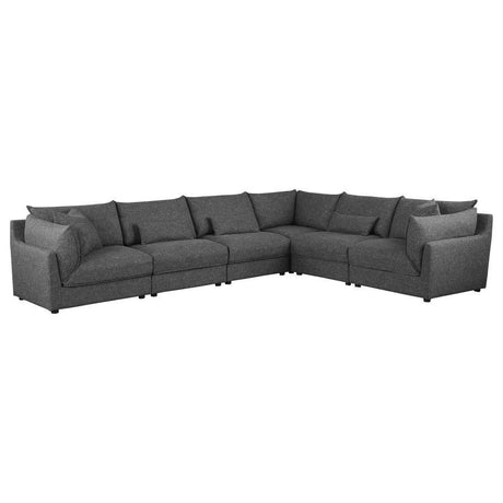 Sasha - Upholstered Modular Sectional Dark Gray 6 Pc. Sectional by Coaster Fine Furniture | Bel Furniture