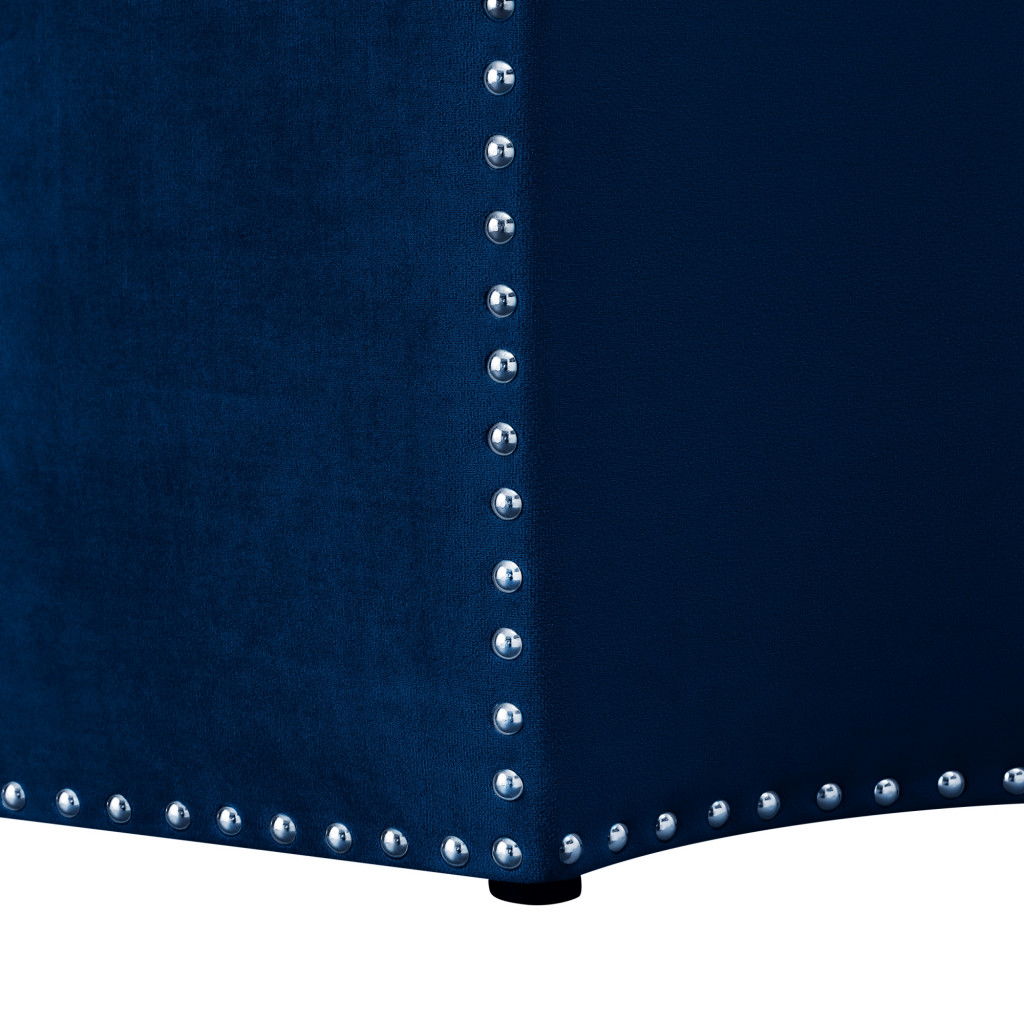 Velvet Specialty Cocktail Ottoman - Navy Blue