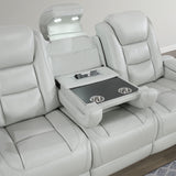 Reclining Power Set, USB, LED, Bookshelf Arms, And Drop Down Table