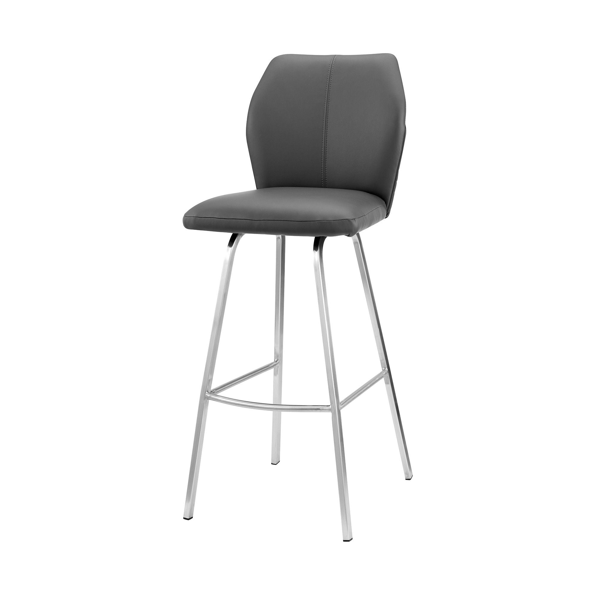 38" Counter Height Bar Chair - Gray / Silver